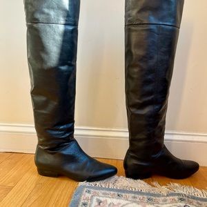 Over the knee black leather boots - POUR LA VICTOIRE brand